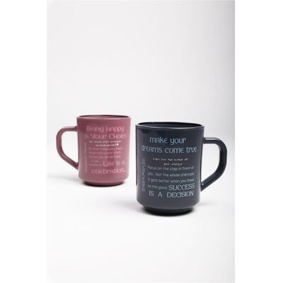 Hermia Motivasyon Mug Set (2 Pieces), Tasse, Transparent Hermia Motivasyon Mug Set (2 Pieces), Tasse, Transparent