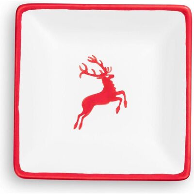 Gmundner Keramik, Serviergeschirr, Rubinroter Hirsch, Snackschale (11x11cm) Gmundner Keramik, Serviergeschirr, Rubinroter Hirsch, Snackschale (11x11cm)