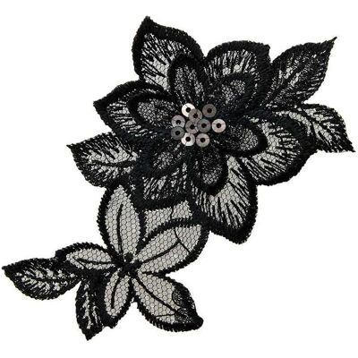 Mono Quick Blumenornament, Applikationen, Schwarz Mono Quick Blumenornament, Applikationen, Schwarz