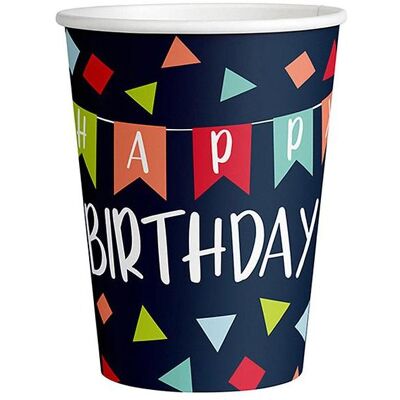 Amscan, Einweggeschirr, Becher Happy Birthday ml (8x) Amscan, Einweggeschirr, Becher Happy Birthday ml (8x)