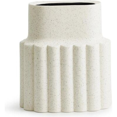 Born in Sweden, Vase, MYLLA Vase oval Marmor weiss matt 25cm Design aus Steinzeug (1x) Born in Sweden, Vase, MYLLA Vase oval Marmor weiss matt 25cm Design aus Steinzeug (1x)