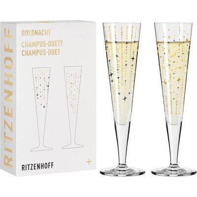 Ritzenhoff - Goldnacht Champagnerglas 2er Set - Schwarz/Gold - Champagnegläser Ritzenhoff - Goldnacht Champagnerglas 2er Set - Schwarz/Gold - Champagnegläser