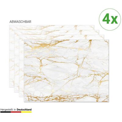 CoverYourDesk, Tischset, Tischset Weisser Marmor mit Goldadern CoverYourDesk, Tischset, Tischset Weisser Marmor mit Goldadern
