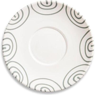 Gmundner Keramik Graugeflammt, Unterteller Teetasse Maxima (Ø18cm), Teller Gmundner Keramik Graugeflammt, Unterteller Teetasse Maxima (Ø18cm), Teller