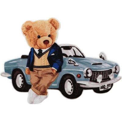 Mono Quick Bär mit Auto, Applikationen, Mehrfarbig Mono Quick Bär mit Auto, Applikationen, Mehrfarbig