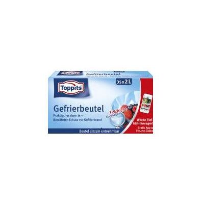 Toppits Gefrierbeutel 2l 35St., Lebensmittelverpackung, Transparent Toppits Gefrierbeutel 2l 35St., Lebensmittelverpackung, Transparent