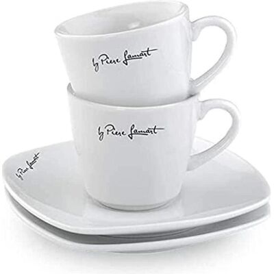 Lamart Tasse + Untertasse Set Dine / 2+2 Stück / 90ml / Porzellan / weiss, Tasse, Weiss Lamart Tasse + Untertasse Set Dine / 2+2 Stück / 90ml / Porzellan / weiss, Tasse, Weiss