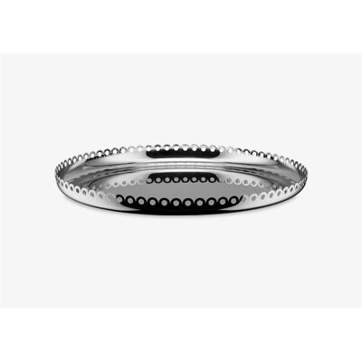Alessi Serviergeschirr, Servierplatte EDGES silberfarben Alessi Serviergeschirr, Servierplatte EDGES silberfarben