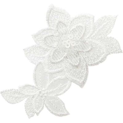 Mono Quick Blumenornament, weiss, Applikationen, Weiss Mono Quick Blumenornament, weiss, Applikationen, Weiss