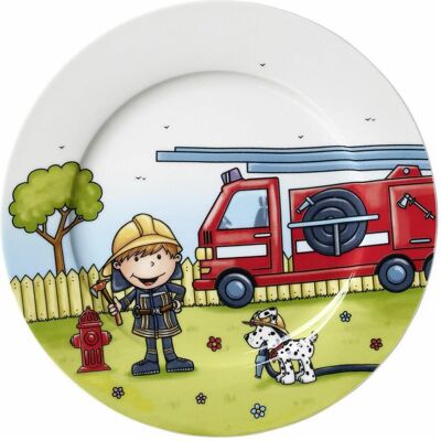 Ritzenhoff & Breker, Kindergeschirr + Kinderbesteck, Frühstücksteller "FEUERWEHRMANN BERNIE" aus Porzellan, spülmaschinengeeignet, Durchmesser: 190 mm Ritzenhoff & Breker, Kindergeschirr + Kinderbesteck, Frühstücksteller "FEUERWEHRMANN BERNIE" aus Porzellan, spülmaschinengeeignet, Durchmesser: 190 mm