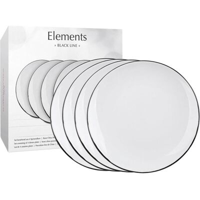 Wächtersbach, Geschirrset, Speiseteller 'Elements black Line' 4er Pack Wächtersbach, Geschirrset, Speiseteller 'Elements black Line' 4er Pack