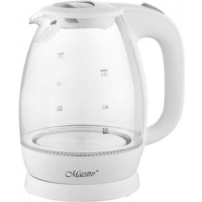 Maestro Czajnik elektryczny szklany 1 7L 2200W MR-063-WHITE, Wasserkocher, Transparent, Weiss Maestro Czajnik elektryczny szklany 1 7L 2200W MR-063-WHITE, Wasserkocher, Transparent, Weiss
