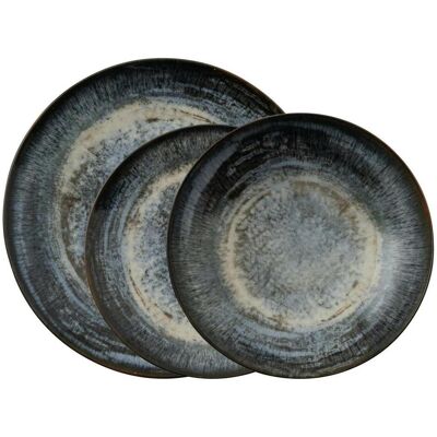 Rosenthal Arthur Krupp Stoneware Galaxy Neptune Dinnerset 12tlg, Teller, Grau, Blau Rosenthal Arthur Krupp Stoneware Galaxy Neptune Dinnerset 12tlg, Teller, Grau, Blau