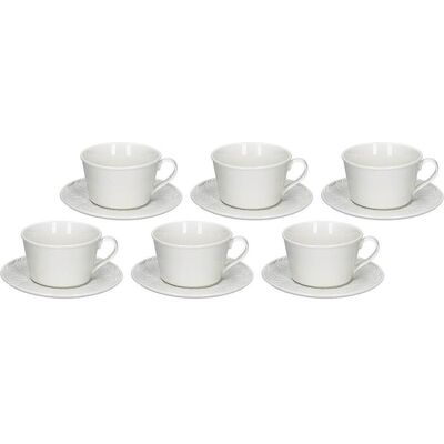 Thun Set mit 6 Bosco Teetassen mit Untertasse - Weiss 180 ml, Tasse, Weiss Thun Set mit 6 Bosco Teetassen mit Untertasse - Weiss 180 ml, Tasse, Weiss