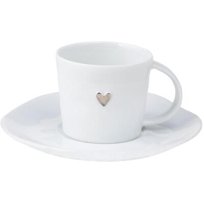 Räder Espressotasse mit silbernem Herz, Tasse, Silber Räder Espressotasse mit silbernem Herz, Tasse, Silber