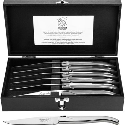 Laguiole Luxury Line Steakmesser, Besteck, Silber Laguiole Luxury Line Steakmesser, Besteck, Silber