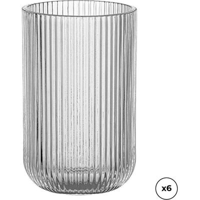 Ovenza Gläserset Kristall Mit Relief Gestreift 430 ml 6 Stück, Trinkgläser, Transparent Ovenza Gläserset Kristall Mit Relief Gestreift 430 ml 6 Stück, Trinkgläser, Transparent