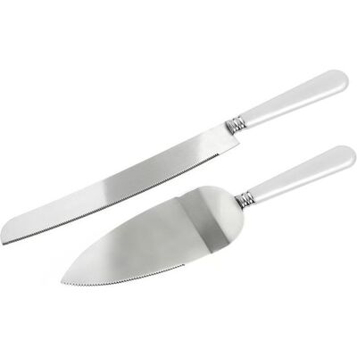 Partydeco Cake knife and a server (1 pkt / 2 pc.), Servierbesteck, Silber Partydeco Cake knife and a server (1 pkt / 2 pc.), Servierbesteck, Silber