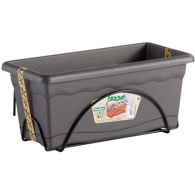 Plastiken, Tablett, Blumenkasten mit Unterteller Anthrazit Polypropylen 50 x 20 cm Plastiken, Tablett, Blumenkasten mit Unterteller Anthrazit Polypropylen 50 x 20 cm