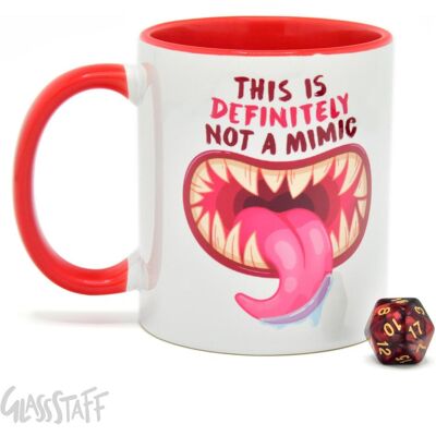 Glass Staff Glassstaff pack mug avec dés D20 Not a Mimic, Tasse, Weiss Glass Staff Glassstaff pack mug avec dés D20 Not a Mimic, Tasse, Weiss