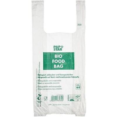 Papstar Hemdchen-Tragetasche, aus Bio-Folie, transparent, Lebensmittelverpackung, Transparent Papstar Hemdchen-Tragetasche, aus Bio-Folie, transparent, Lebensmittelverpackung, Transparent