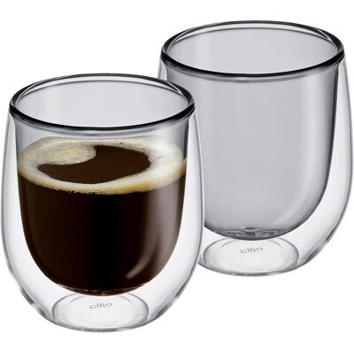 Cilio Kaffee-Glas VERONA, grau, Tasse, Grau Cilio Kaffee-Glas VERONA, grau, Tasse, Grau