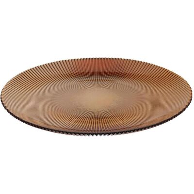 Home&Styling Home & Styling Amber Stripe Essteller – 28 cm – Glas – Orange, Teller, Orange Home&Styling Home & Styling Amber Stripe Essteller – 28 cm – Glas – Orange, Teller, Orange