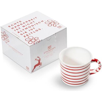 Gmundner Keramik Rotgeflammt Kaffeehäferl (024 L), Tasse, Mehrfarbig, Weiss, Rot Gmundner Keramik Rotgeflammt Kaffeehäferl (024 L), Tasse, Mehrfarbig, Weiss, Rot