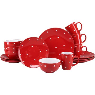 CreaTable, Geschirrset, Polka Dots (16 Stk.) CreaTable, Geschirrset, Polka Dots (16 Stk.)
