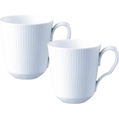 Royal Copenhagen Weiss Gerippt Becher, Tasse, Weiss Royal Copenhagen Weiss Gerippt Becher, Tasse, Weiss