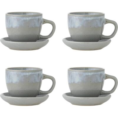 Bloomingville - Brenta Cup with Saucer - Blue, Tasse, Blau Bloomingville - Brenta Cup with Saucer - Blue, Tasse, Blau