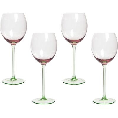 Beliani Set aus 4 transparenten handgeblasenen Weingläser - Weinset Beliani Set aus 4 transparenten handgeblasenen Weingläser - Weinset