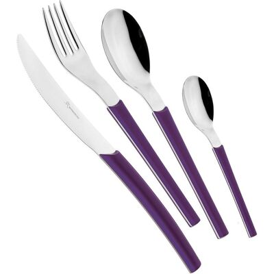 EME POSATERIE Loto 2623 Table Cutlery Viola Stainless Steel 1810 for 5 People 20Piece, Besteck, Violett EME POSATERIE Loto 2623 Table Cutlery Viola Stainless Steel 1810 for 5 People 20Piece, Besteck, Violett