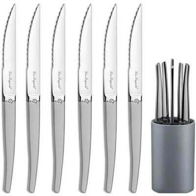 Lou Laguiole Messerset - 6-teilig, Edelstahl, Matt Finish Lou Laguiole Messerset - 6-teilig, Edelstahl, Matt Finish