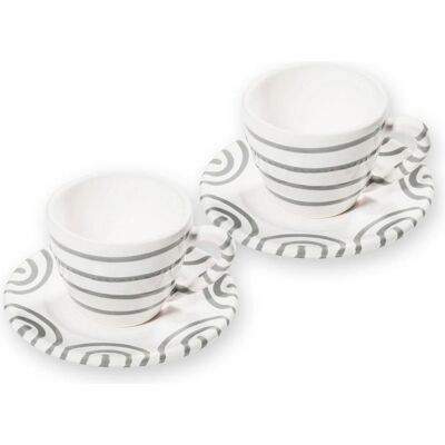 Gmundner Keramik Graugeflammt Espresso für 2, Tasse, Grau Gmundner Keramik Graugeflammt Espresso für 2, Tasse, Grau