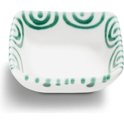 Gmundner Keramik, Serviergeschirr, Grüngeflammt Schälchen quadratisch (9x9cm) Gmundner Keramik, Serviergeschirr, Grüngeflammt Schälchen quadratisch (9x9cm)