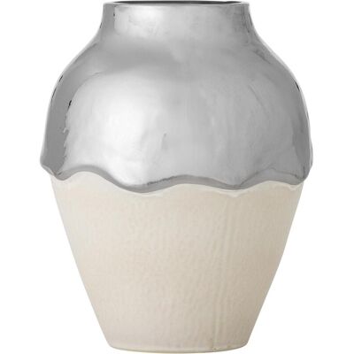 Bloomingville, Vase, - Silvio Vase - Silver - Stoneware (4x) Bloomingville, Vase, - Silvio Vase - Silver - Stoneware (4x)