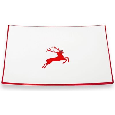 Gmundner Keramik Rubinroter Hirsch, Speiseteller Trend (26x26cm), Teller Gmundner Keramik Rubinroter Hirsch, Speiseteller Trend (26x26cm), Teller