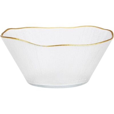 Home&Styling Home Styling Collection Szklana miska ze złotą obwódką DATURA, 21 cm, Schüssel + Schale, Gold, Transparent Home&Styling Home Styling Collection Szklana miska ze złotą obwódką DATURA, 21 cm, Schüssel + Schale, Gold, Transparent