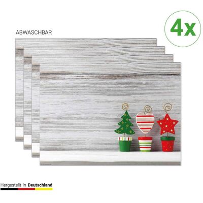 CoverYourDesk, Tischset, Tischset Weihnachtliches Arrangement aus Holzsymbolen CoverYourDesk, Tischset, Tischset Weihnachtliches Arrangement aus Holzsymbolen