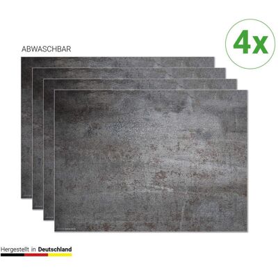 CoverYourDesk, Tischset, Tischset Stahlplatte Metalloptik CoverYourDesk, Tischset, Tischset Stahlplatte Metalloptik