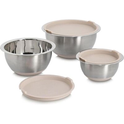 Zeller Present Schüssel-Set, Schüssel + Schale, Beige, Silber, Mehrfarbig Zeller Present Schüssel-Set, Schüssel + Schale, Beige, Silber, Mehrfarbig