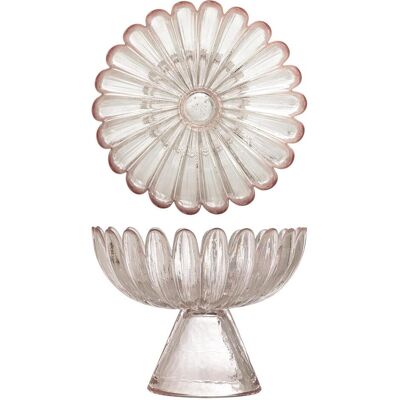 Bloomingville, Dekoschale, - Nalu Pedestal Bowl - Rose - Glass Bloomingville, Dekoschale, - Nalu Pedestal Bowl - Rose - Glass
