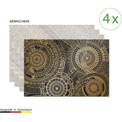 CoverYourDesk, Tischset, Tischset Mandala gold-schwarz CoverYourDesk, Tischset, Tischset Mandala gold-schwarz