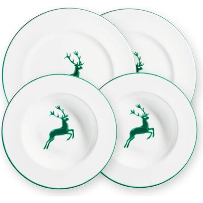 Gmundner Keramik, Geschirrset, Grüner Hirsch, Dinner für 2 Gourmet Gmundner Keramik, Geschirrset, Grüner Hirsch, Dinner für 2 Gourmet