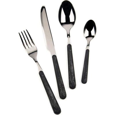 Excelsa Wood cutlery set stainless steel 24piece, Besteck, Schwarz Excelsa Wood cutlery set stainless steel 24piece, Besteck, Schwarz