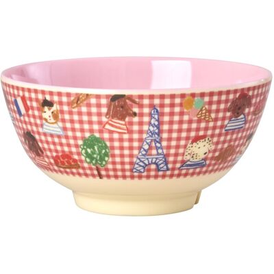 Rice - Melamine Bowl with Red Kids in Paris Print - Pink - 700 ml, Schüssel + Schale, Pink Rice - Melamine Bowl with Red Kids in Paris Print - Pink - 700 ml, Schüssel + Schale, Pink