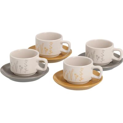 Zeller Present Espressotassen Set Flowers 8-teilig weiss grau gelb, Tasse, Weiss, Gelb, Grau Zeller Present Espressotassen Set Flowers 8-teilig weiss grau gelb, Tasse, Weiss, Gelb, Grau