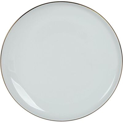Domoletti, Serviergeschirr, Plate With Gold Rim White 26cm Domoletti, Serviergeschirr, Plate With Gold Rim White 26cm
