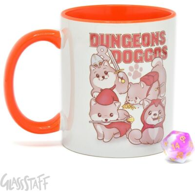 Glass Staff Glassstaff pack mug avec dés D20 Dungeons & Doggos, Tasse, Mehrfarbig, Weiss Glass Staff Glassstaff pack mug avec dés D20 Dungeons & Doggos, Tasse, Mehrfarbig, Weiss